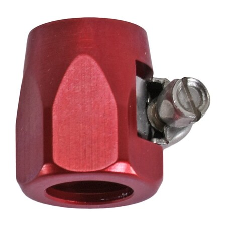 Speedfx FITTINGS -6AN Hose Socket With Clamp; Red; Anodized Aluminum 590006RED